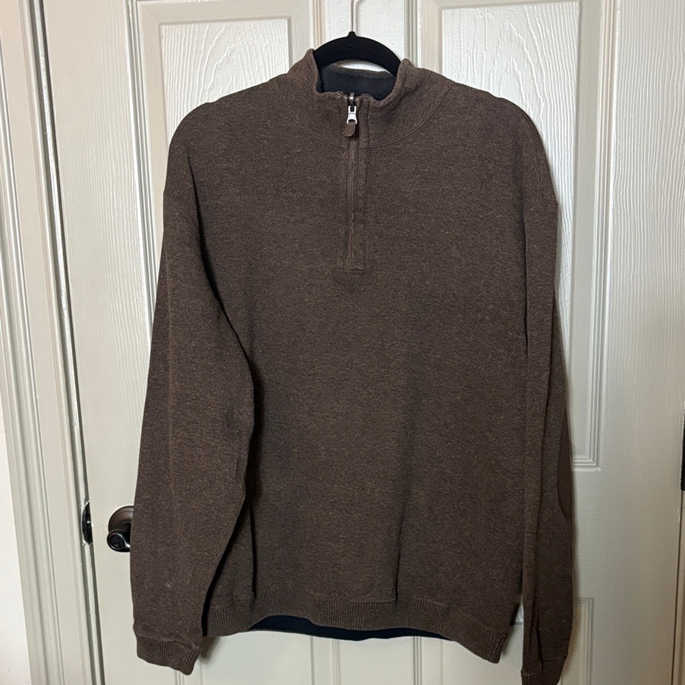 Daniel Cremieux Men's Brown Quarter-Zip Sweater Sz XL EUC!